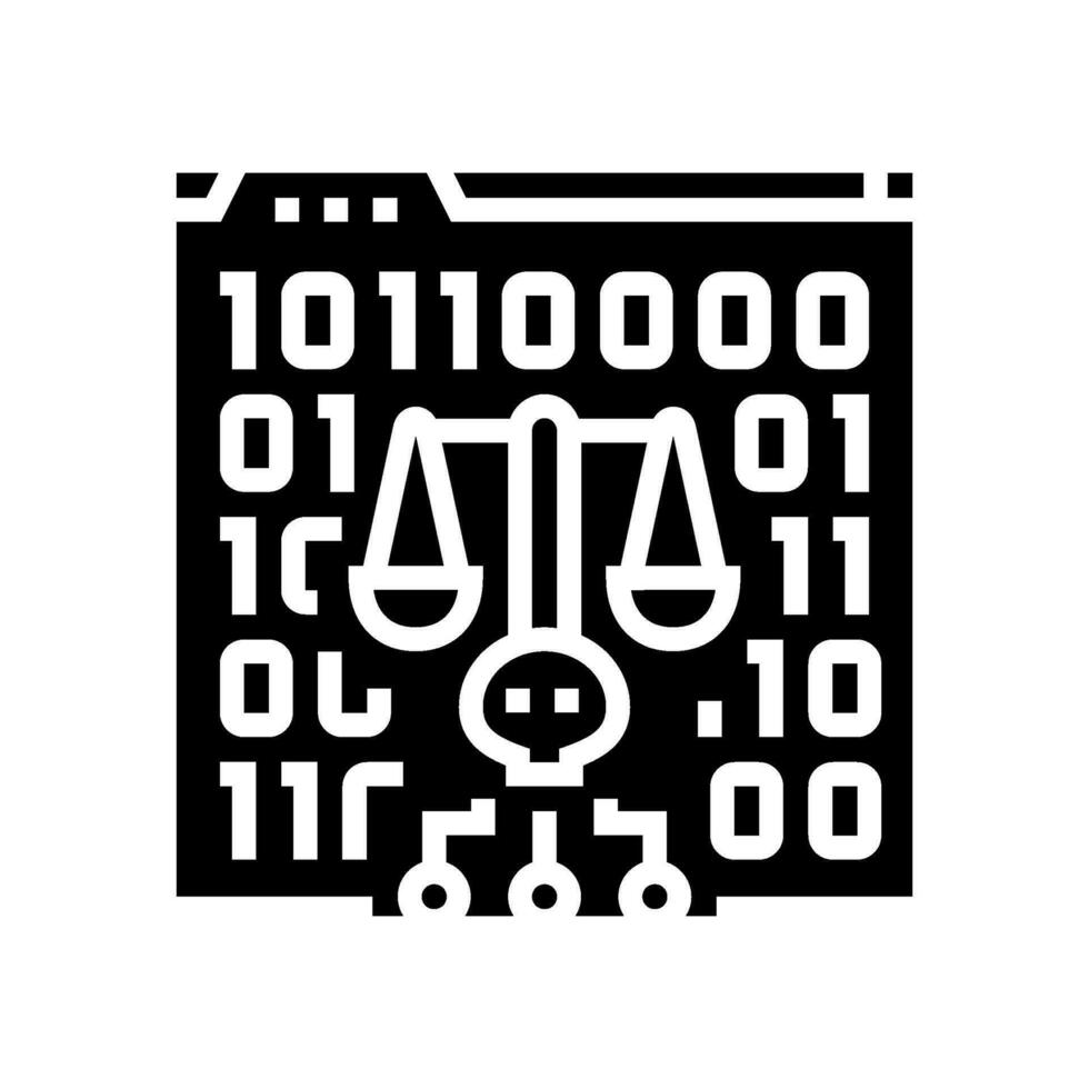 crimine informatico legge cyber bullismo glifo icona vettore illustrazione