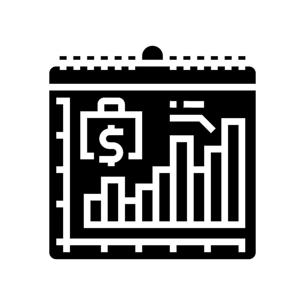 finanziario pianificazione glifo icona vettore illustrazione