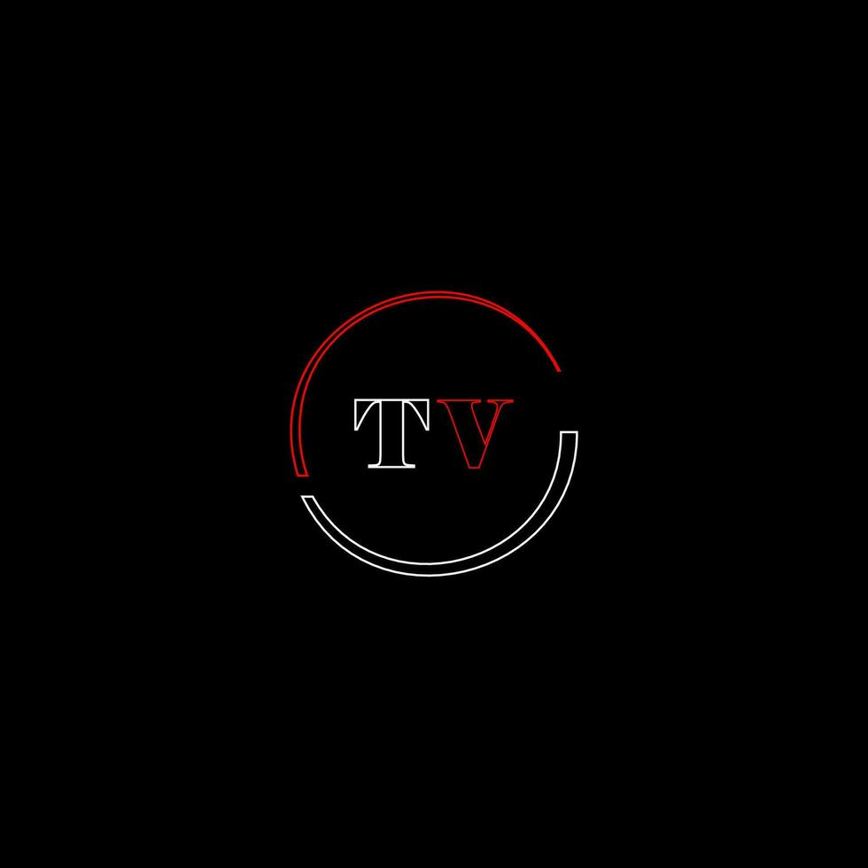 tv creativo moderno lettere logo design modello vettore