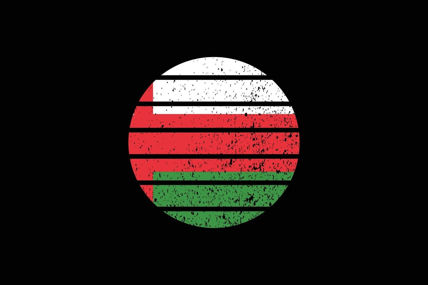 bandiera stile grunge dell'oman. illustrazione vettoriale. vettore