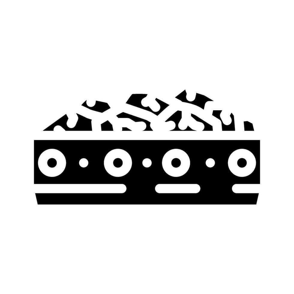 patatine fritte fumatore glifo icona vettore illustrazione