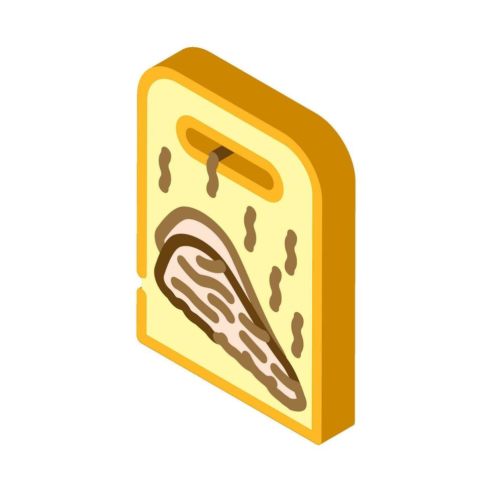 carne affumicato isometrico icona vettore illustrazione