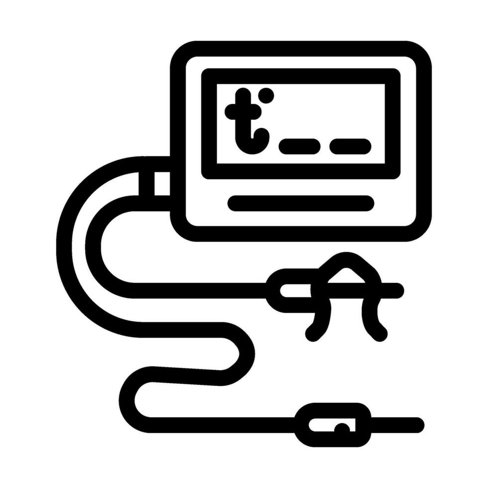 termometro fumatore linea icona vettore illustrazione