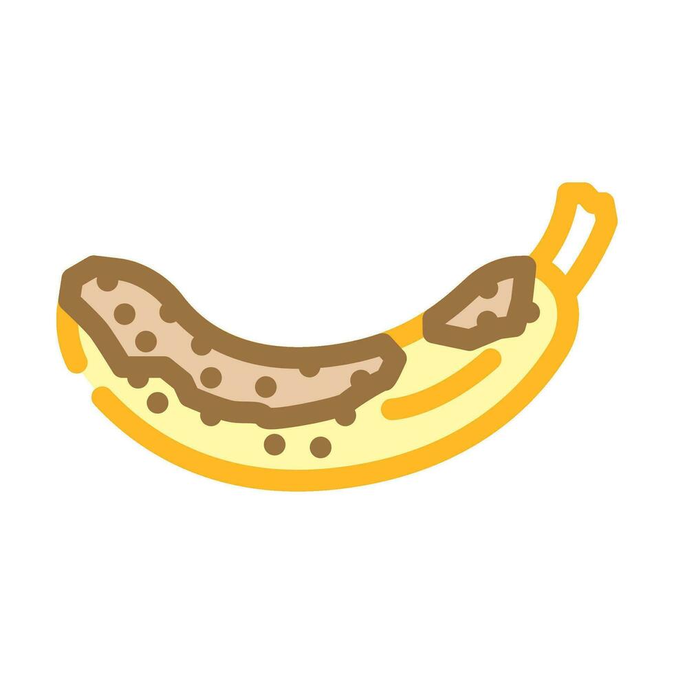 Banana marcio cibo colore icona vettore illustrazione