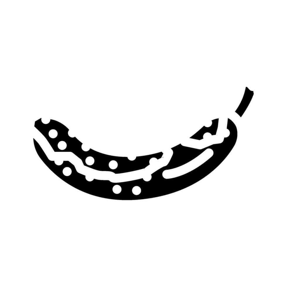 Banana marcio cibo glifo icona vettore illustrazione