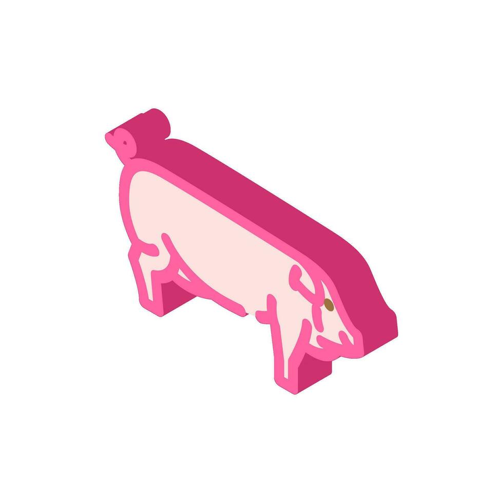 autoctono maiale razza isometrico icona vettore illustrazione