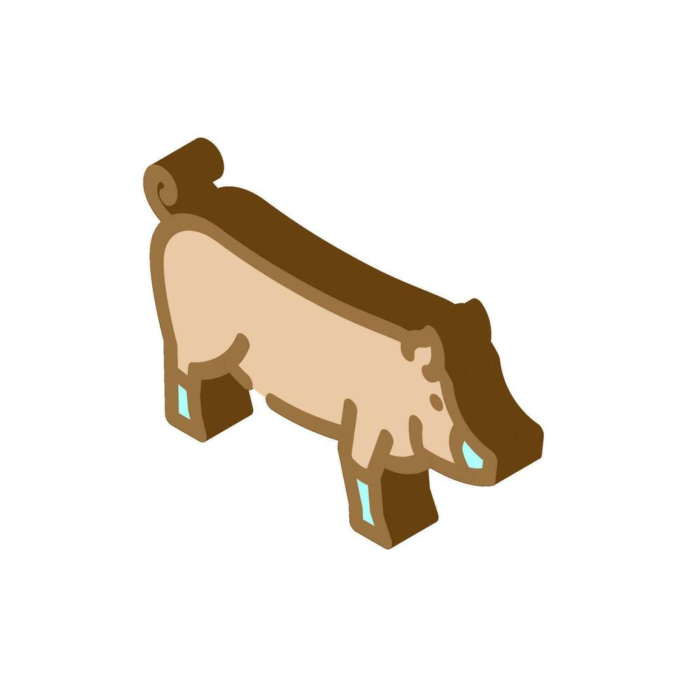 berkshire maiale razza isometrico icona vettore illustrazione