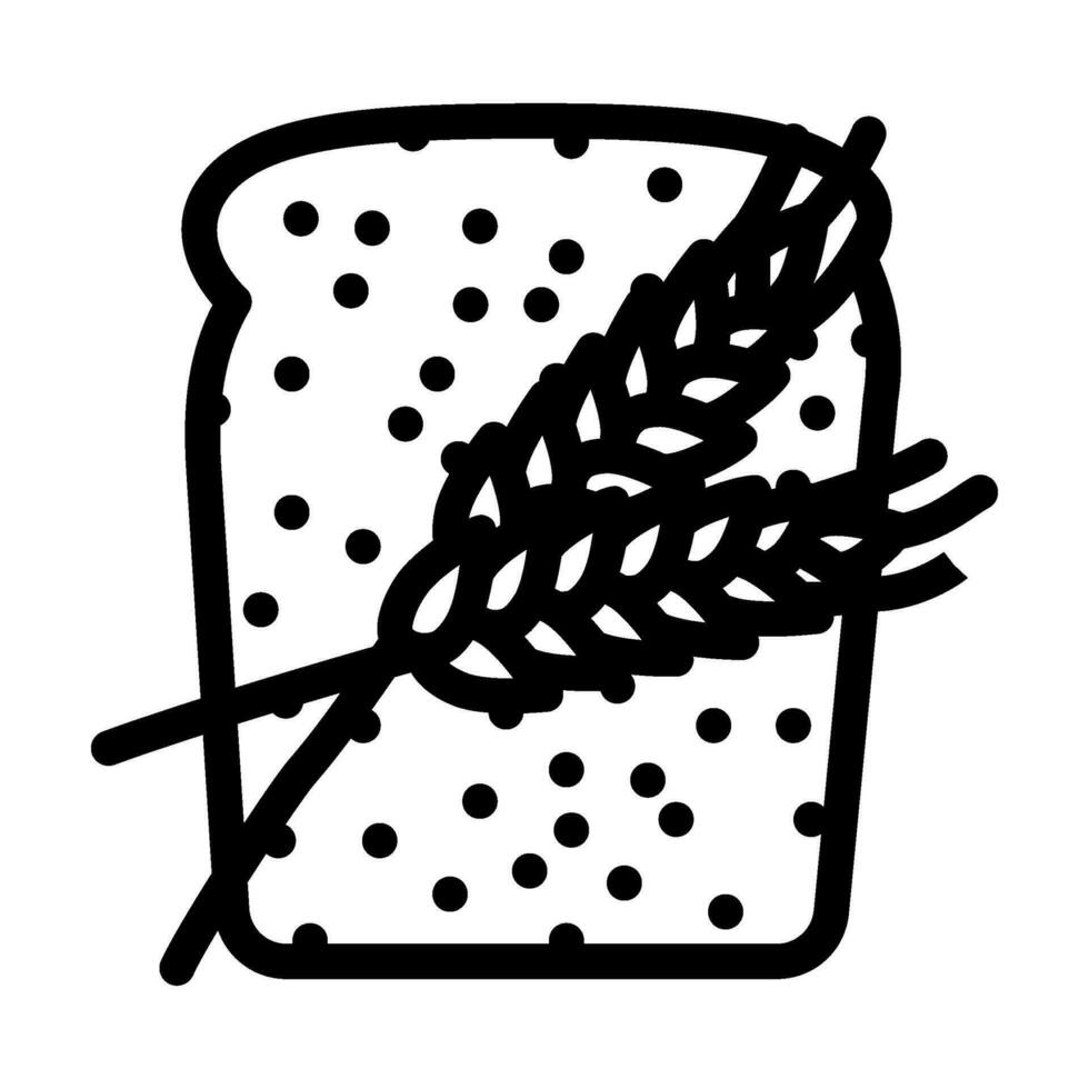 pane orzo orecchio linea icona vettore illustrazione