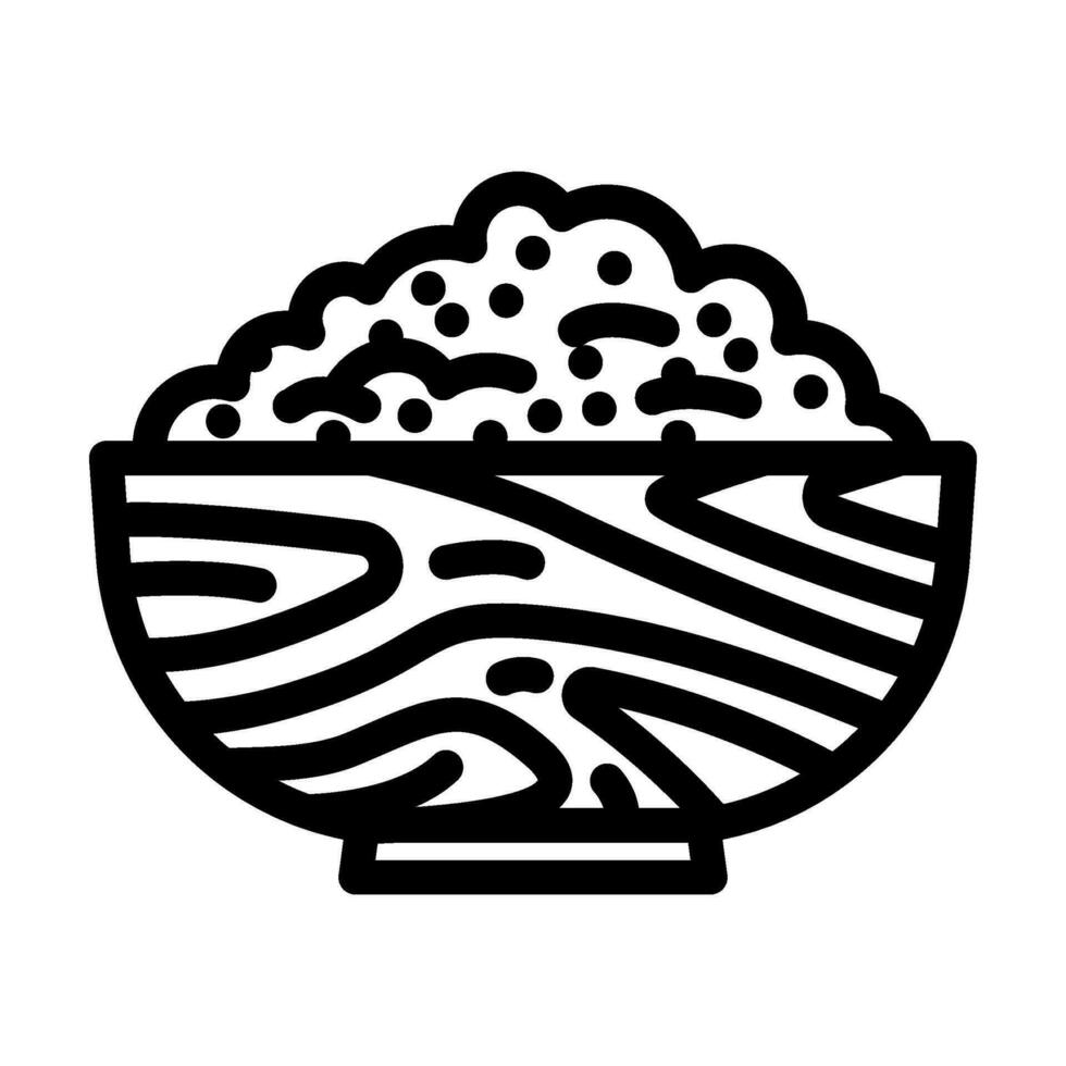 ciotola orzo grano linea icona vettore illustrazione