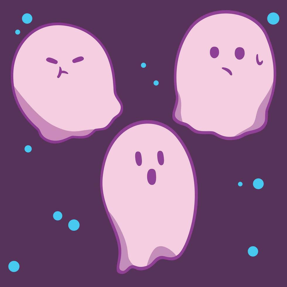 carino Halloween fantasma personaggio per bambini. carino semplice fantasma fischio per vacanza decorazione vettore