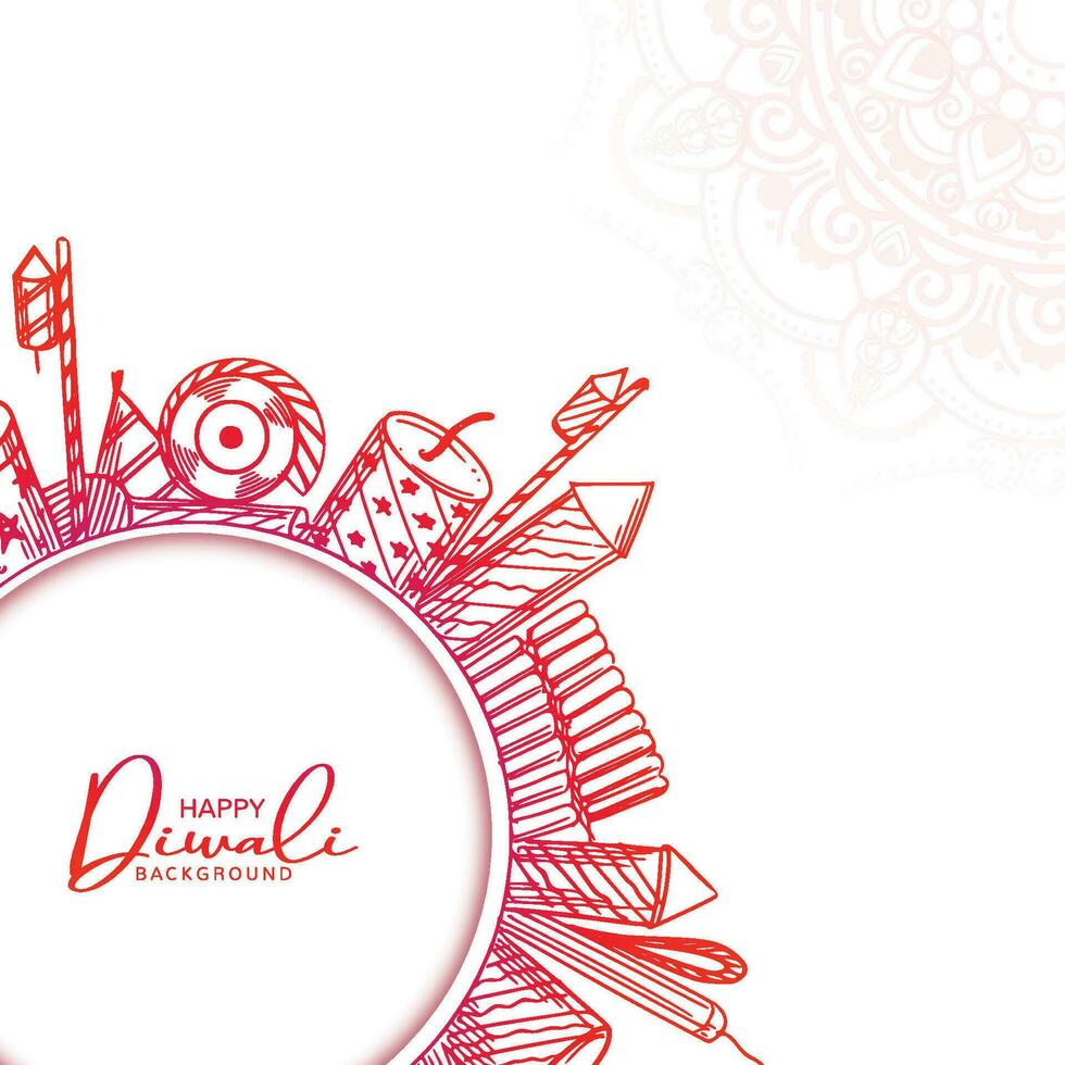 mano disegnare Diwali cracker schizzo celebrazione design vettore