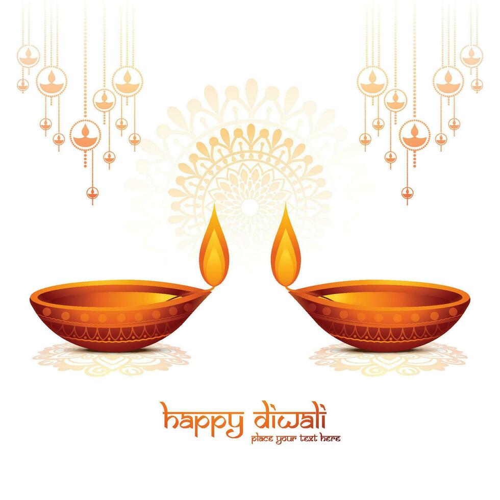 contento Diwali Festival carta vacanza sfondo vettore