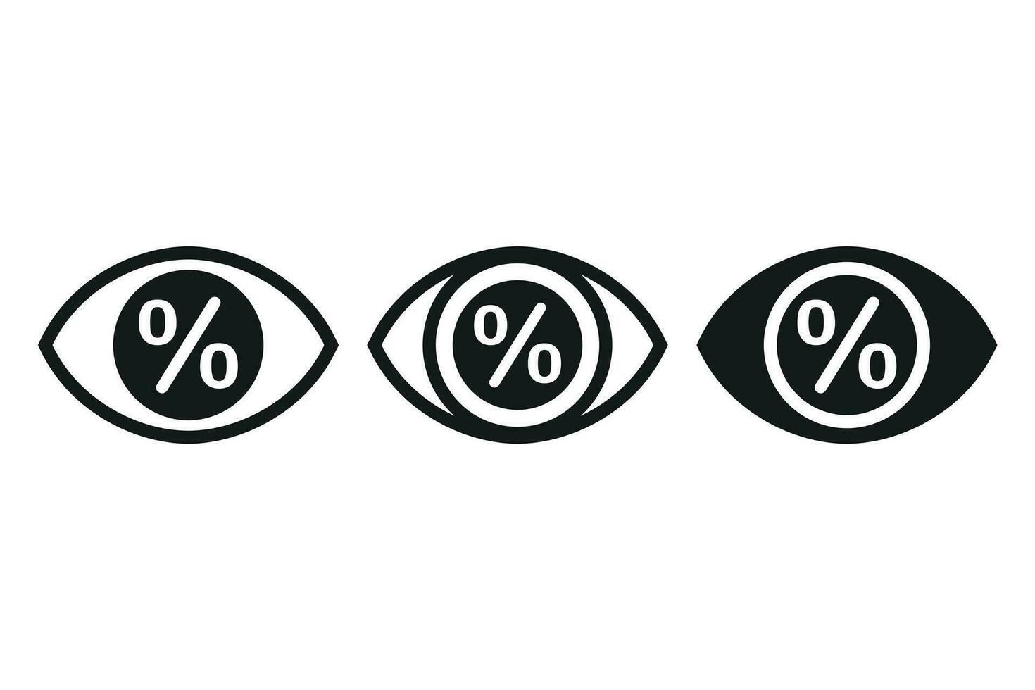 occhio con percentuale icona. illustrazione vettore