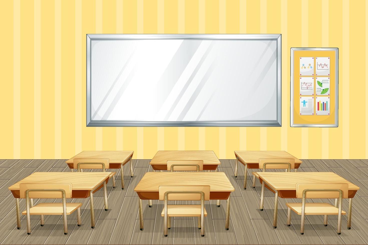 interior design in classe con mobili e decorazioni vettore