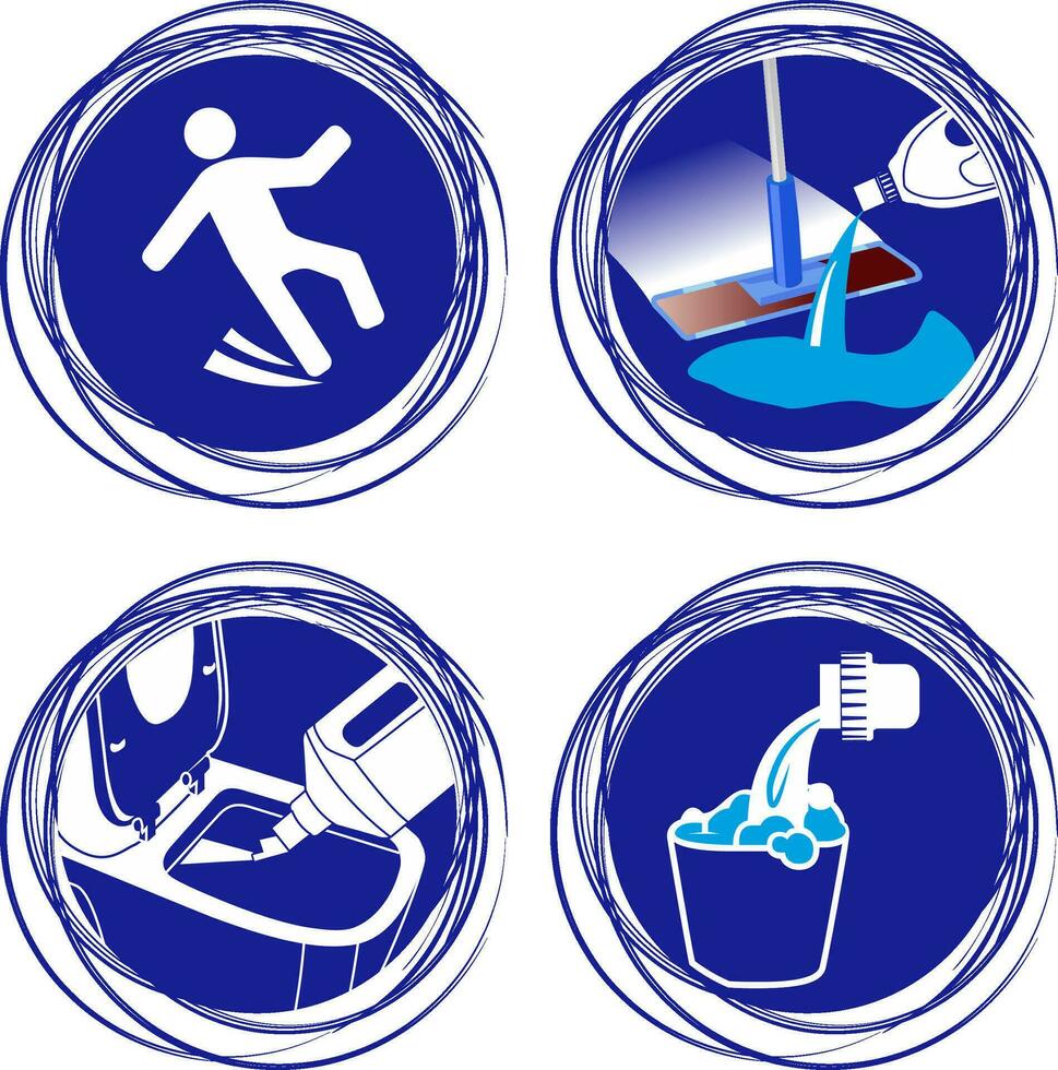 moderno icone nel cerchio per bagno pulizia vettore