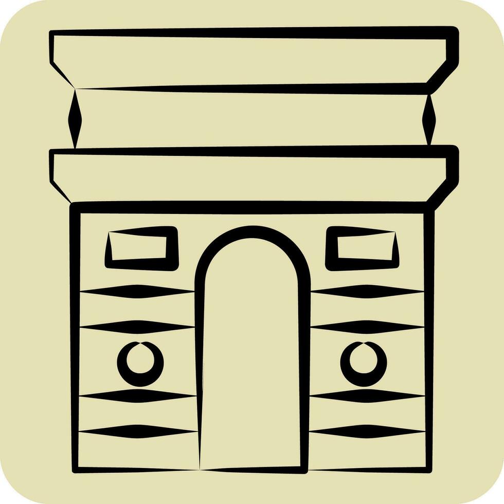 icona arco de triomphe. relazionato per Francia simbolo. mano disegnato stile. semplice design modificabile. semplice illustrazione vettore