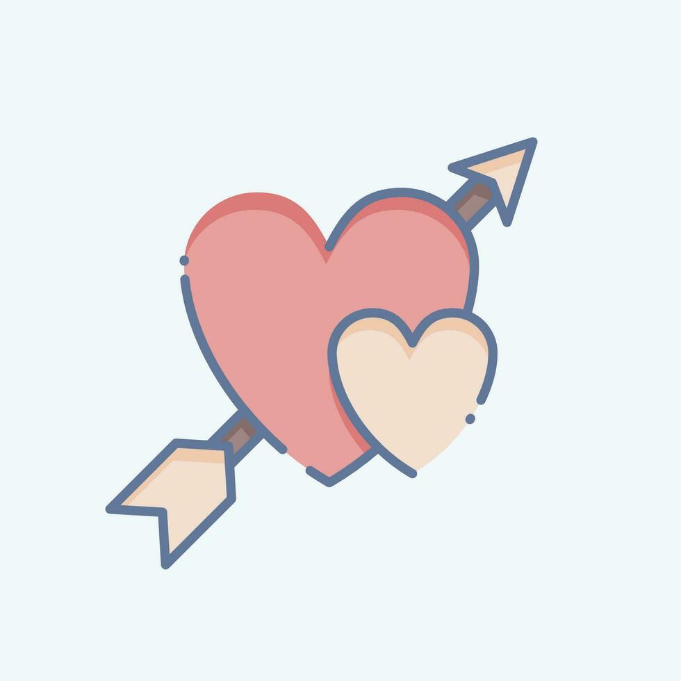 icona Cupido. relazionato per San Valentino giorno simbolo. scarabocchio stile. semplice design modificabile. semplice illustrazione vettore