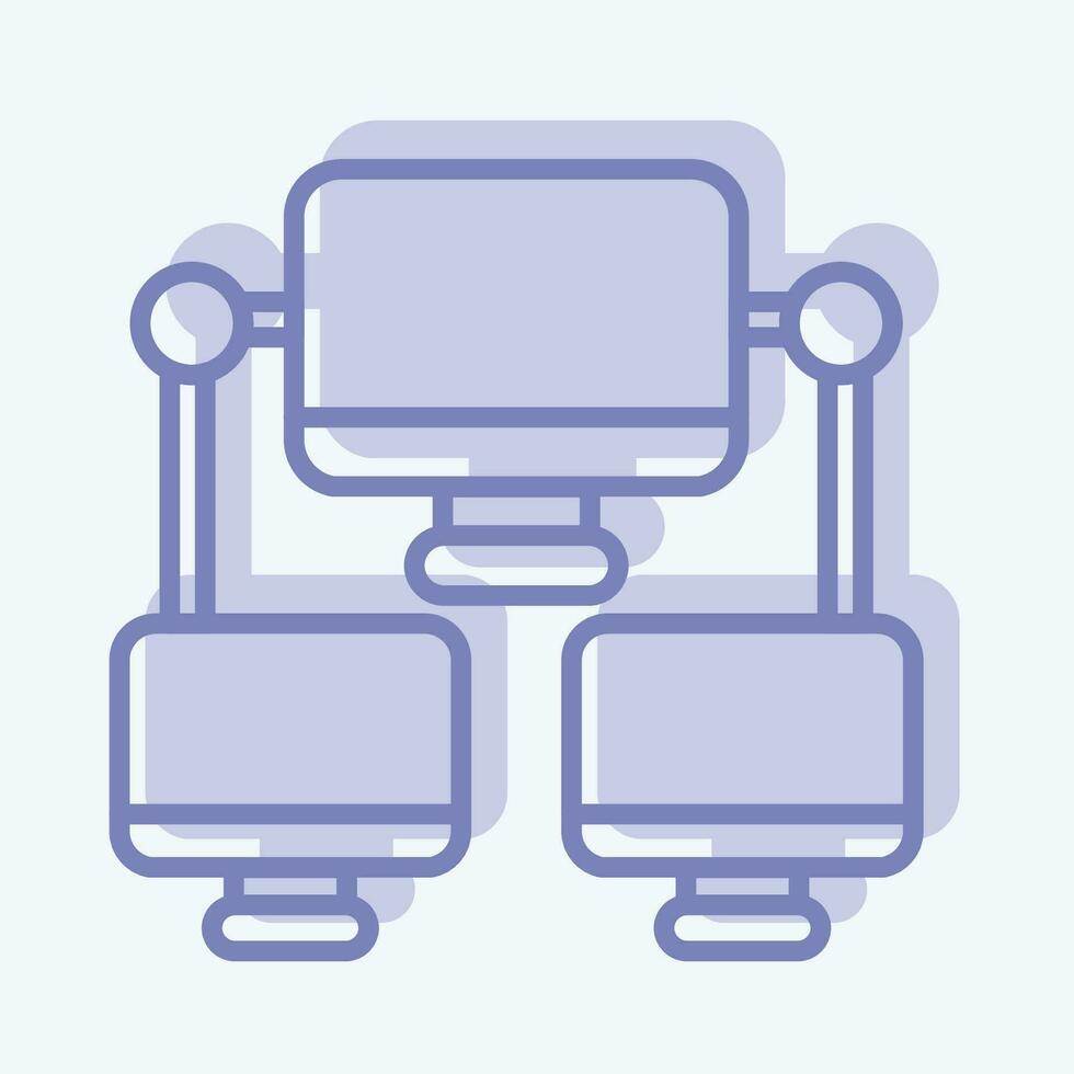 icona connessione computer. relazionato per comunicazione simbolo. Due tono stile. semplice design modificabile. semplice illustrazione vettore