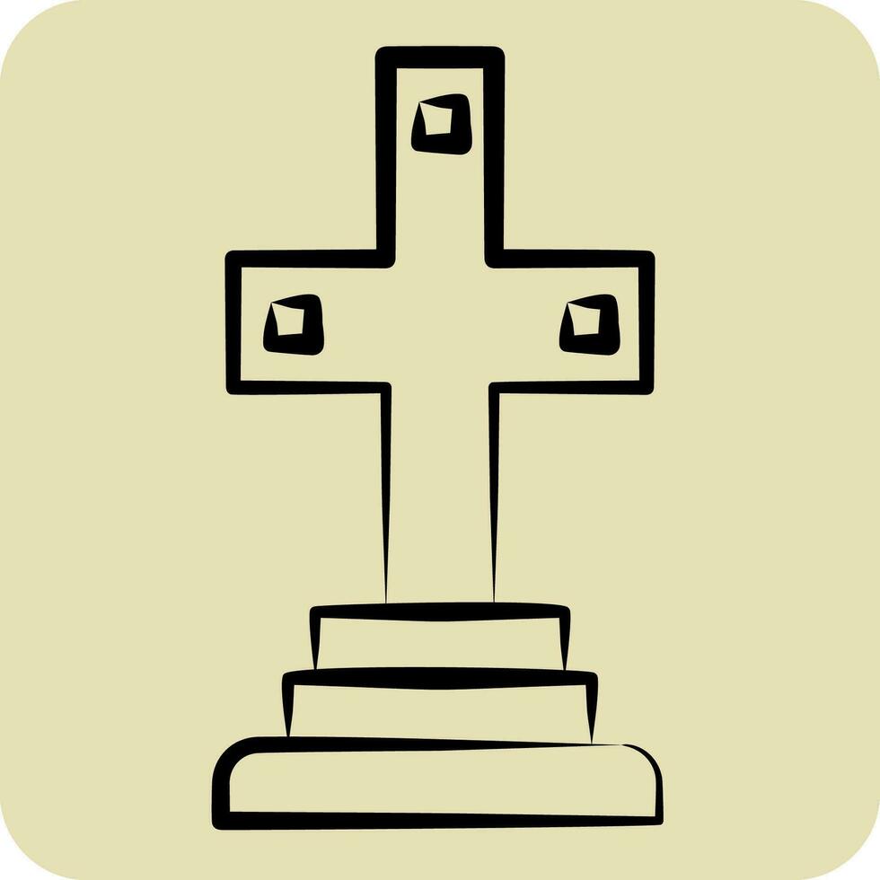 icona catacomba. relazionato per Francia simbolo. mano disegnato stile. semplice design modificabile. semplice illustrazione vettore