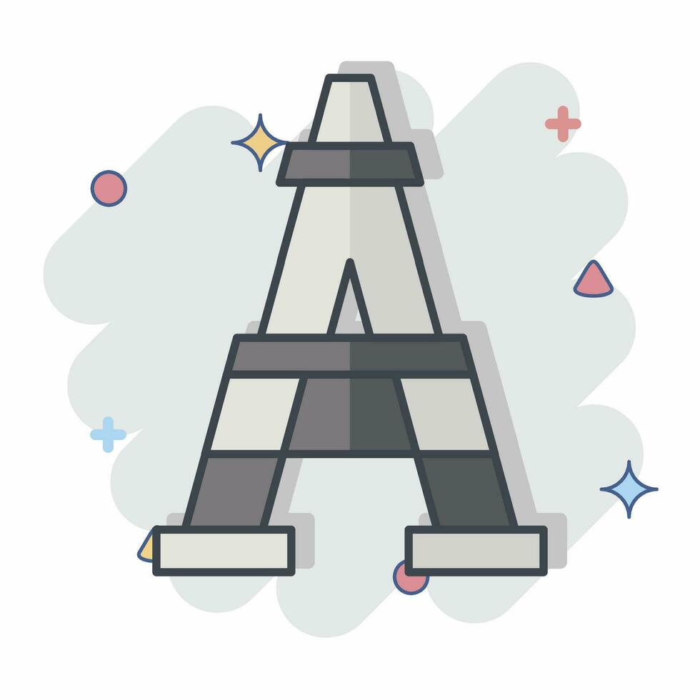icona eiffel Torre. relazionato per Francia simbolo. comico stile. semplice design modificabile. semplice illustrazione vettore