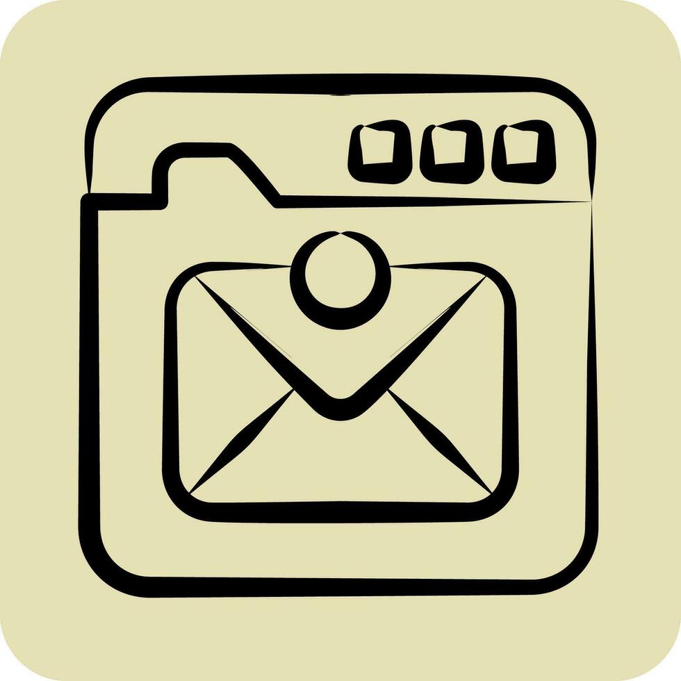icona Posta in arrivo posta. relazionato per comunicazione simbolo. mano disegnato stile. semplice design modificabile. semplice illustrazione vettore