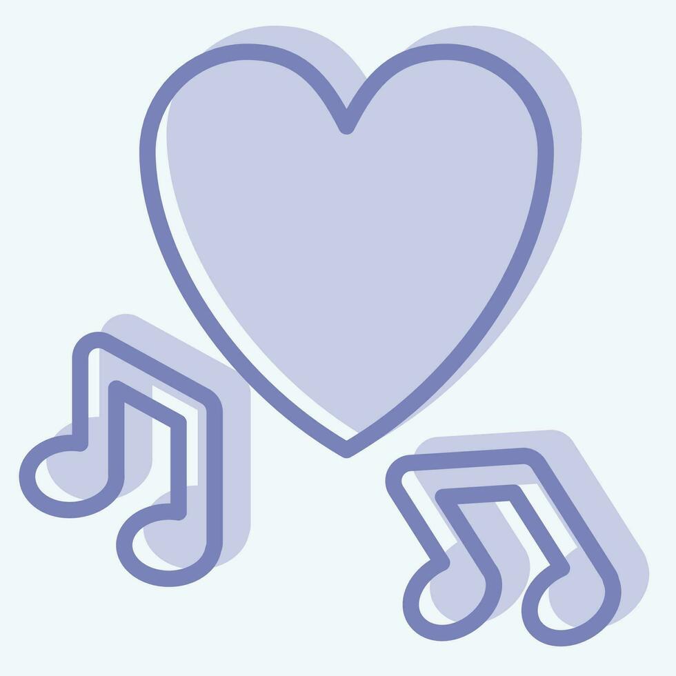icona musica. relazionato per San Valentino giorno simbolo. Due tono stile. semplice design modificabile. semplice illustrazione vettore
