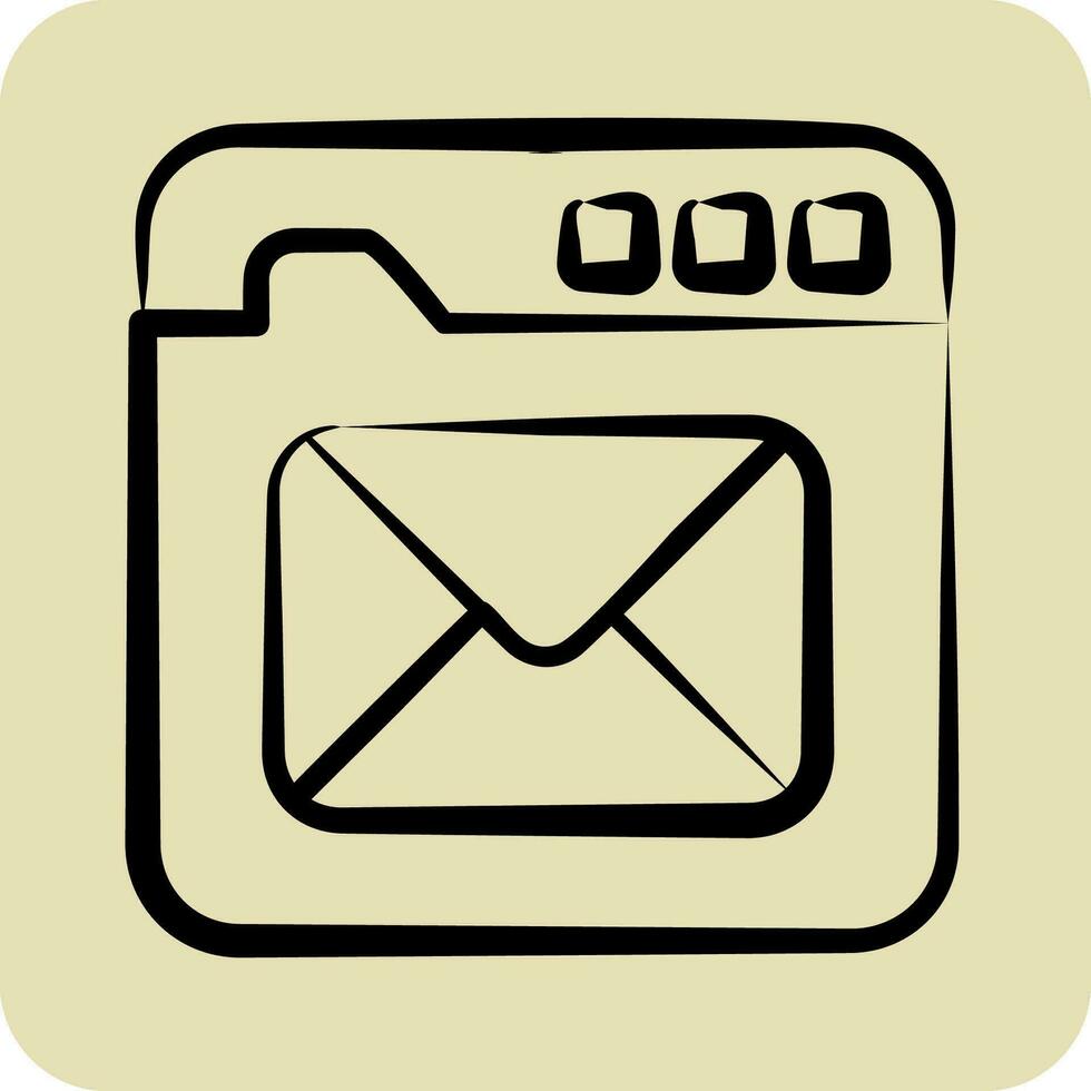 icona e-mail. relazionato per comunicazione simbolo. mano disegnato stile. semplice design modificabile. semplice illustrazione vettore
