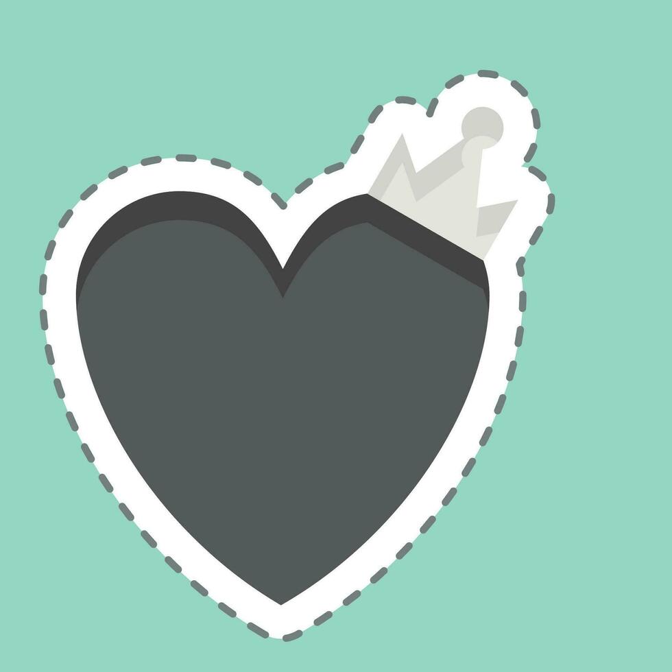 etichetta linea tagliare amore re. relazionato per San Valentino giorno simbolo. semplice design modificabile. semplice illustrazione vettore