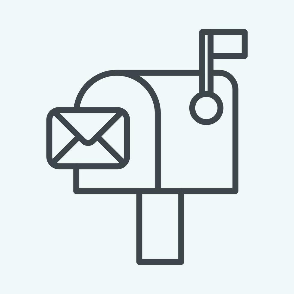icona cassetta postale. relazionato per comunicazione simbolo. linea stile. semplice design modificabile. semplice illustrazione vettore
