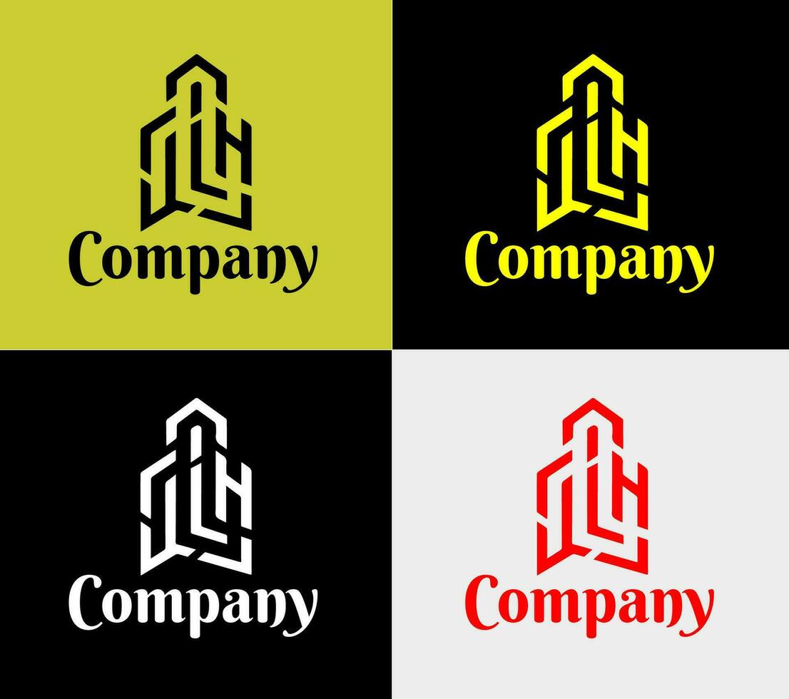 nuovo edificio logo, elementi colore variazione astratto icona. moderno logotipo, attività commerciale modello. vettore