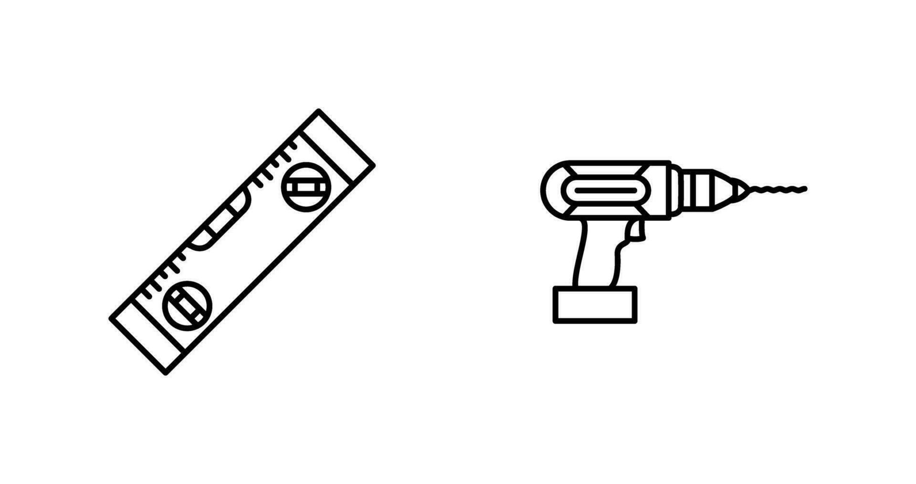 livello e trapano icona vettore