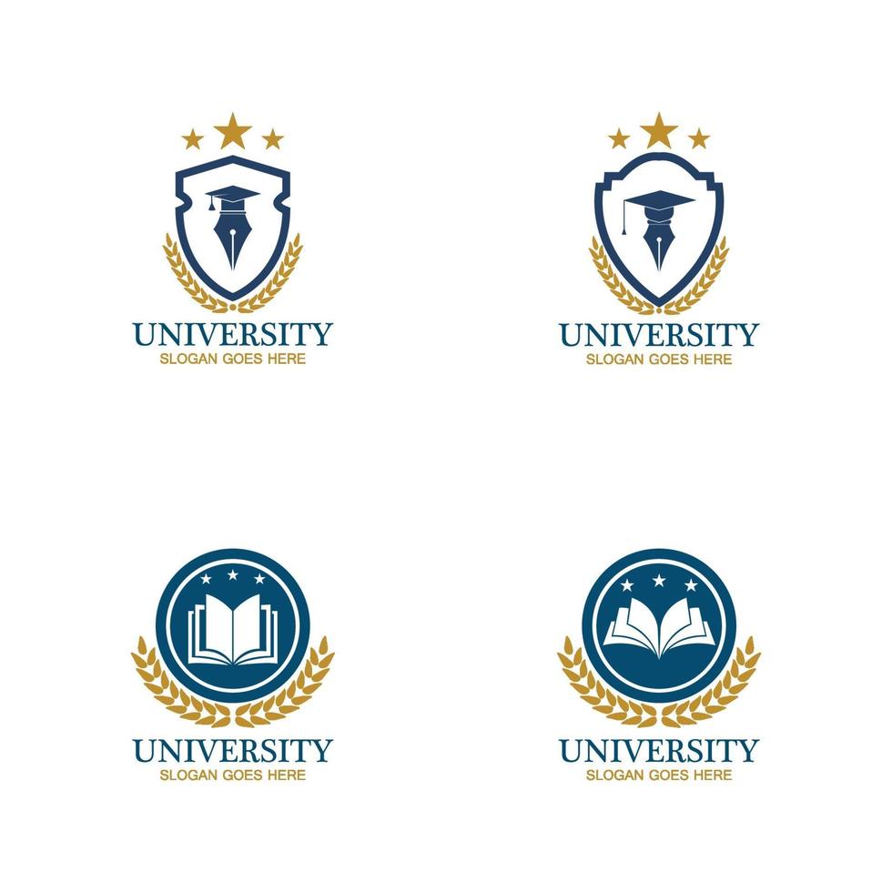 modello di progettazione del logo di università, accademie, scuole e corsi vettore