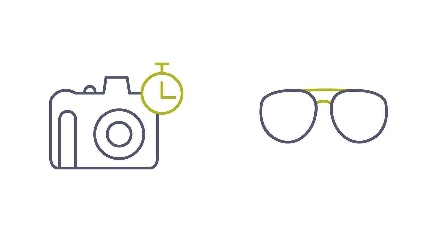 bicchieri e Timer su telecamera icona vettore