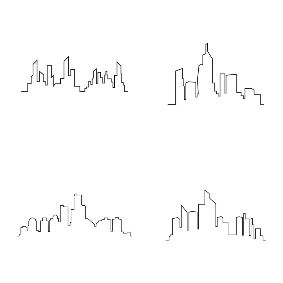 illustrazione vettoriale di skyline della città moderna in design piatto