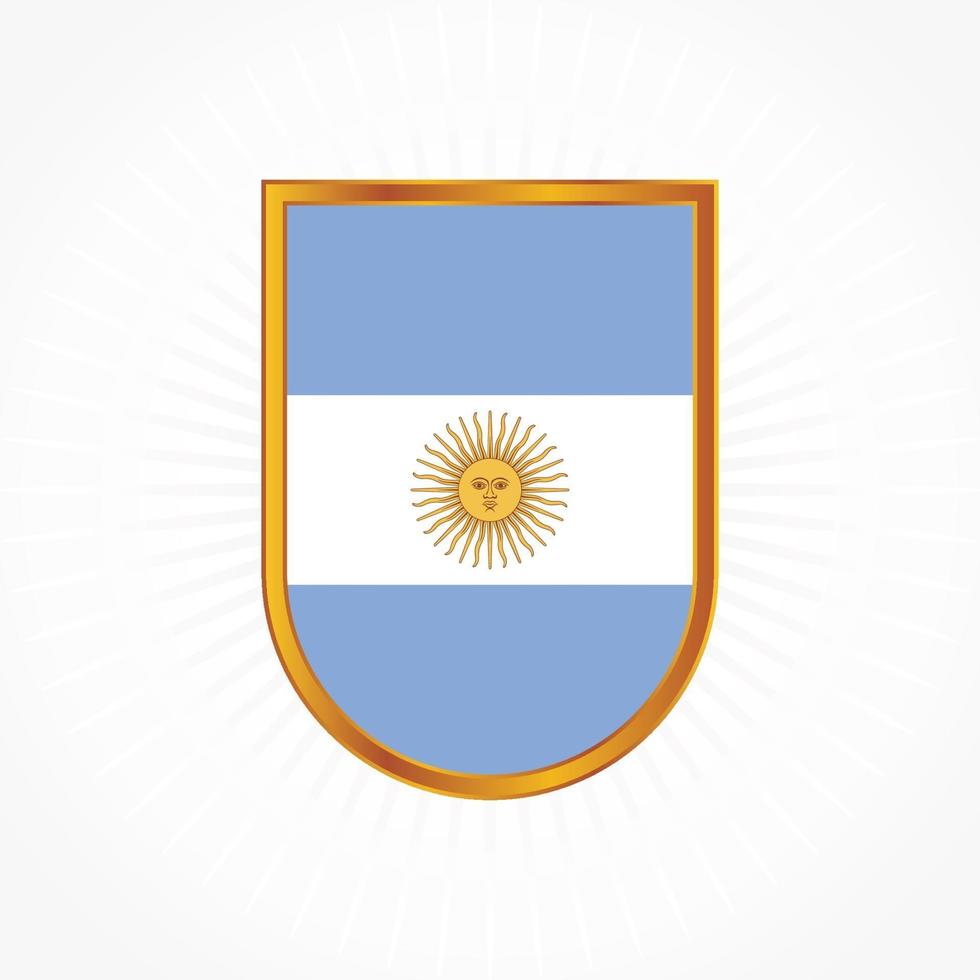 vettore di bandiera argentina con cornice scudo