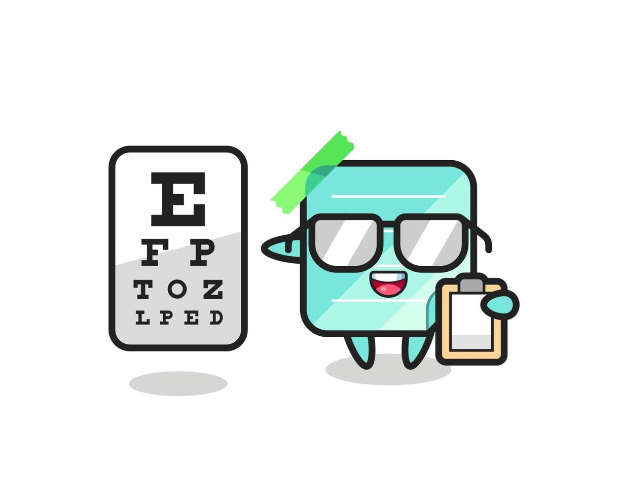 illustrazione della mascotte delle note adesive come oftalmologia vettore