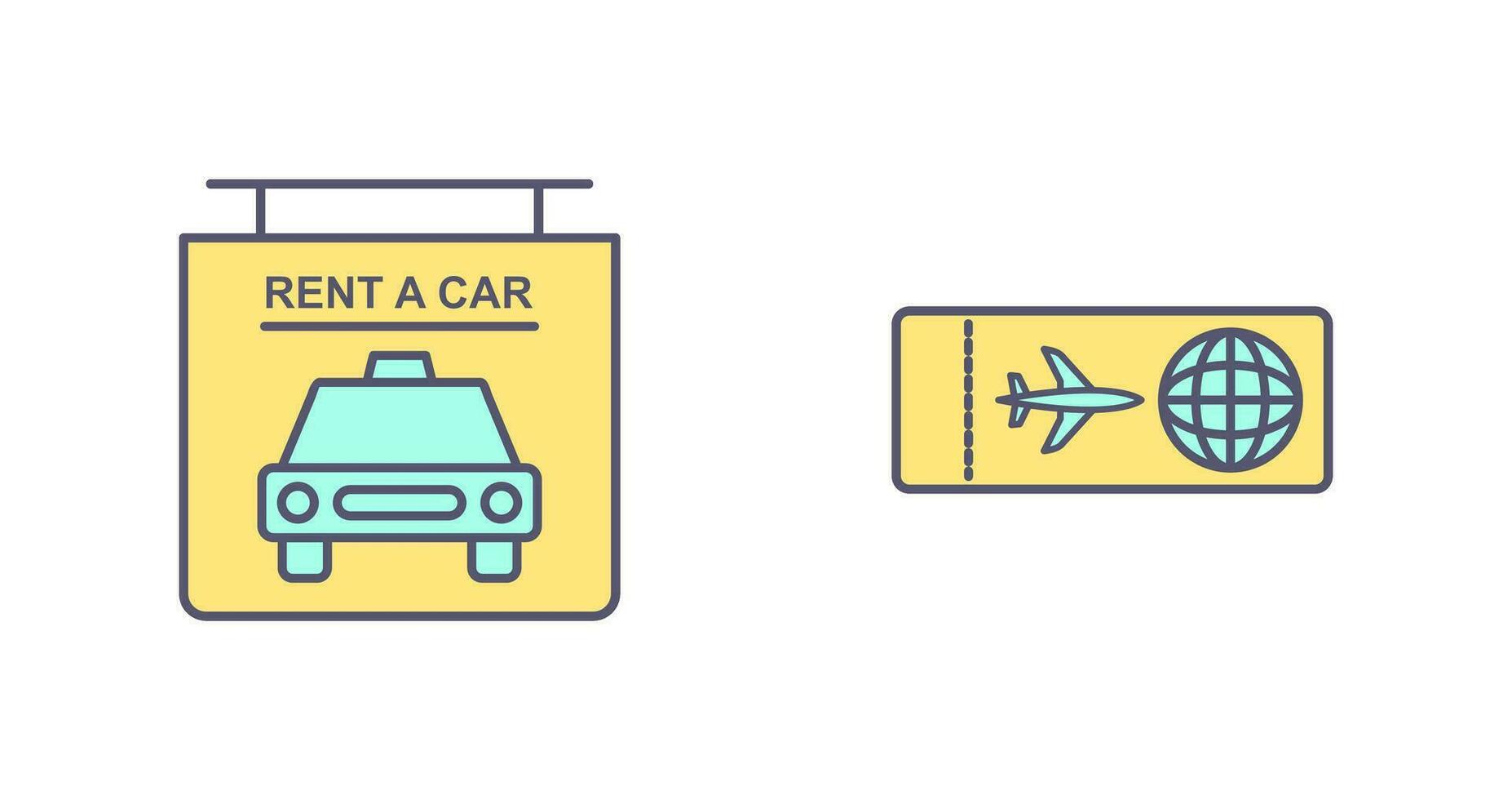 affitto un' auto e aereo Biglietti icona vettore