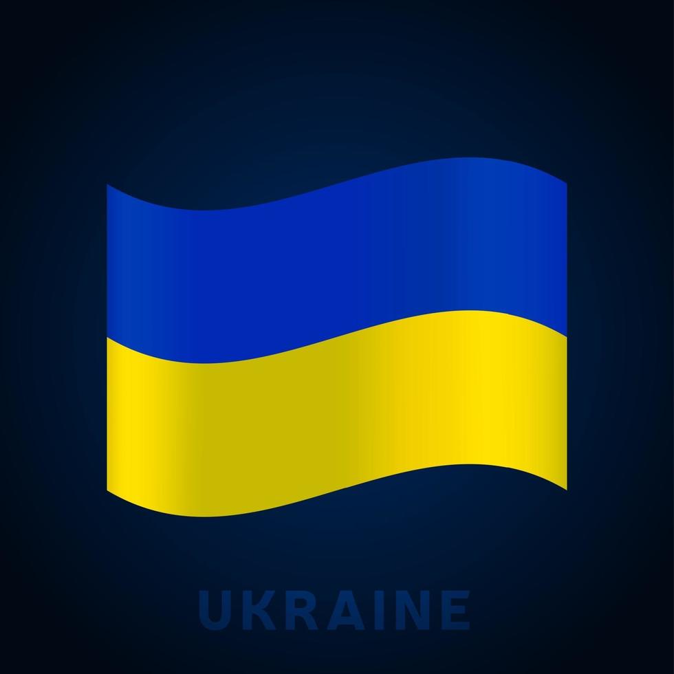 bandiera di vettore dell'Ucraina. sventolando la bandiera nazionale dell'italia isolata