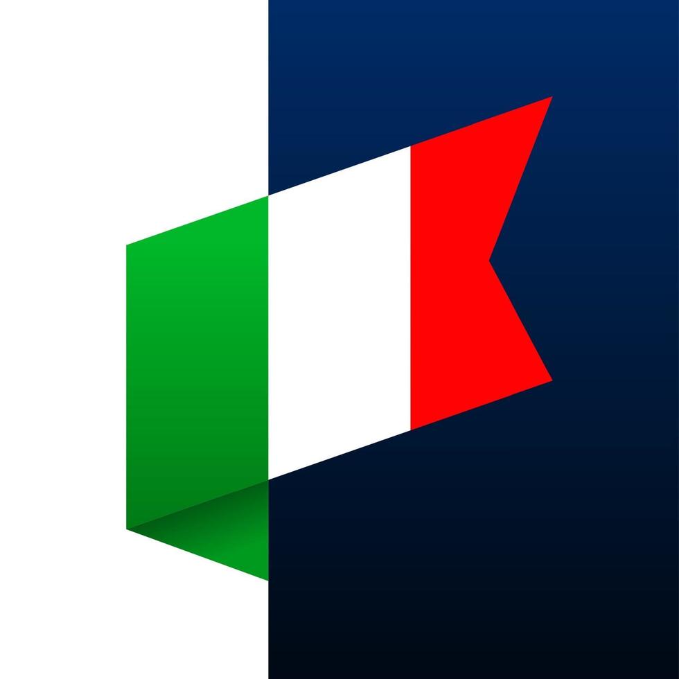 icona bandiera angolo Italia. stemma nazionale in origami vettore