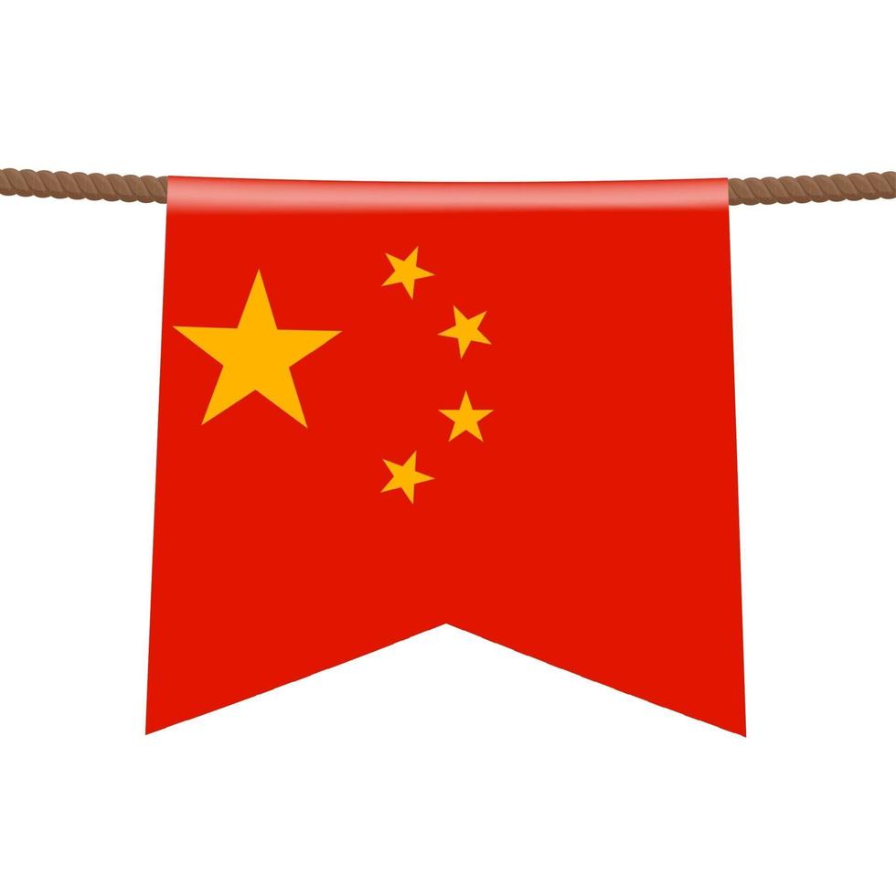 le bandiere nazionali cinesi sono appese alle corde vettore
