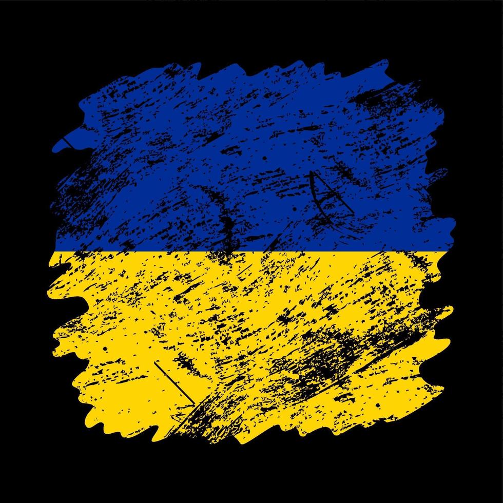 bandiera ucraina, grunge, pennello, fondo vettore