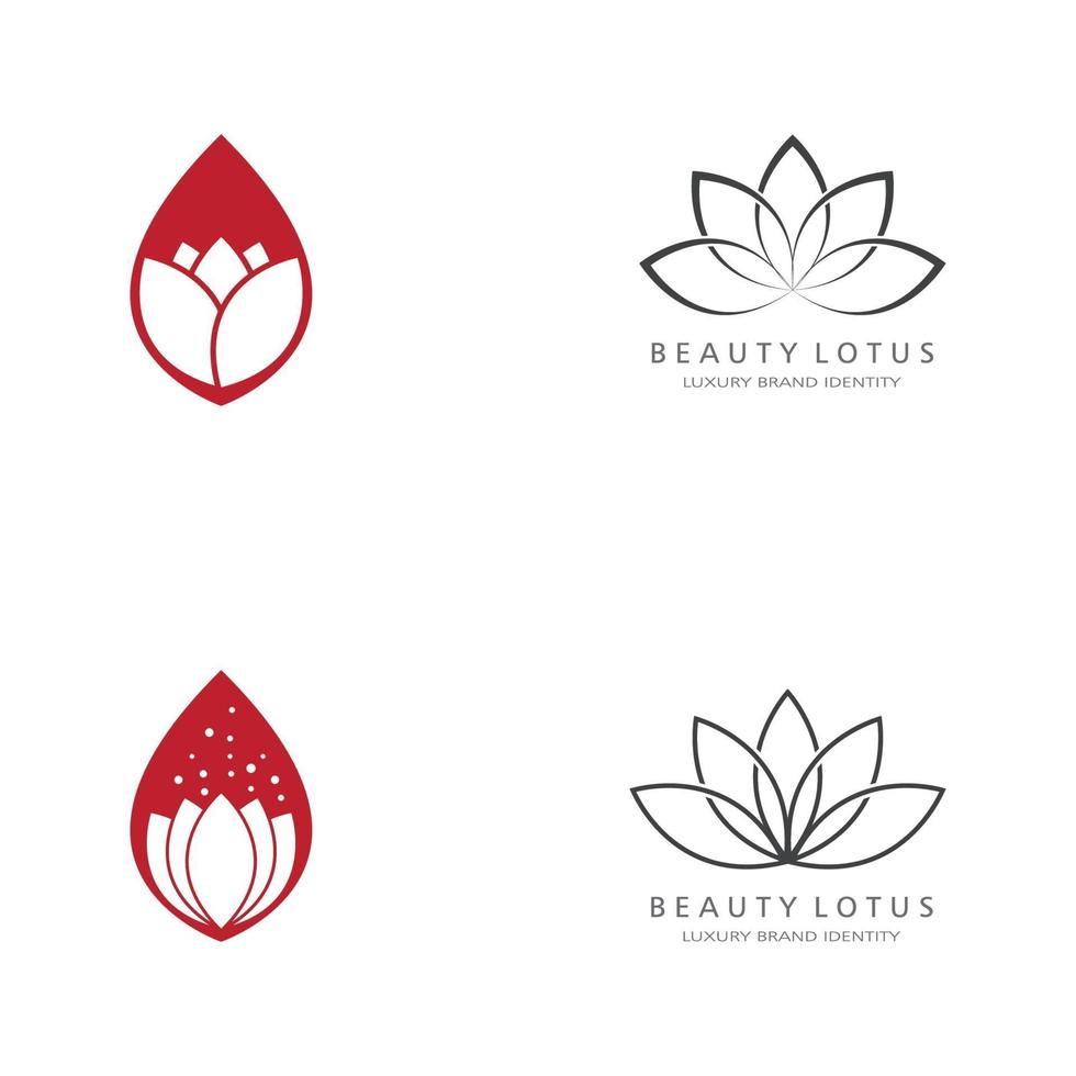 vettore di bellezza fiori di loto design logo icona modello