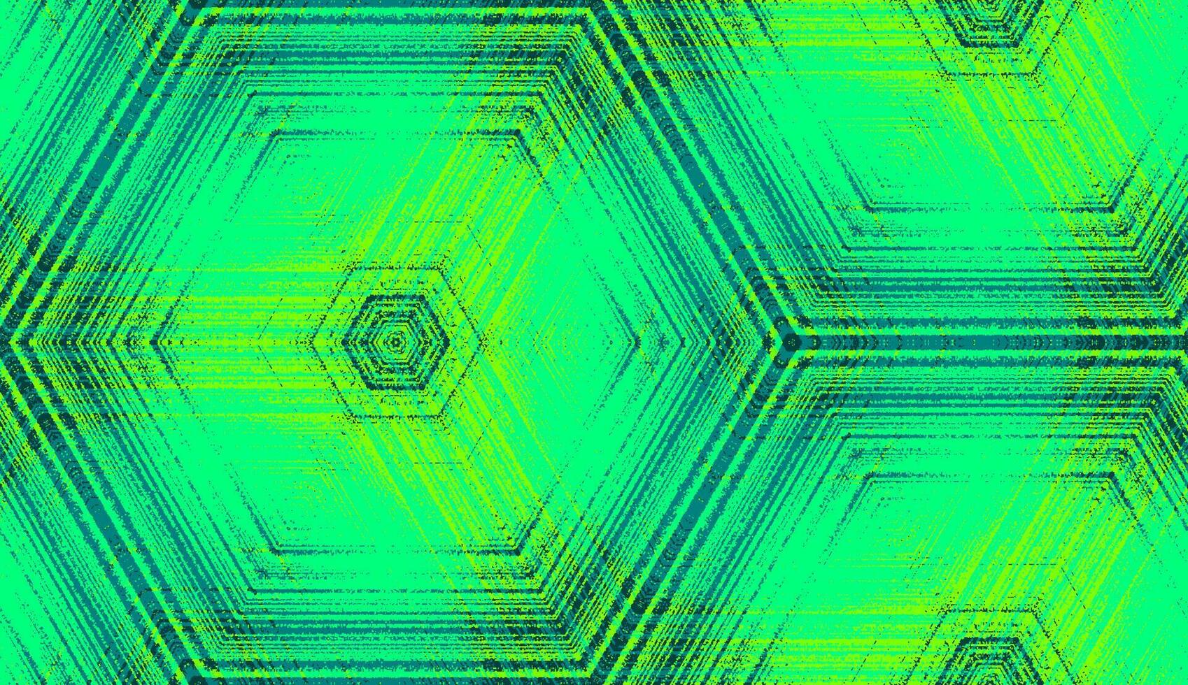 senza soluzione di continuità astratto geometrico strutturato modello nel verde colori. simmetrico esagono concentrico ornamento per digitale carta, tessile stampa, sfondo sfondo design vettore