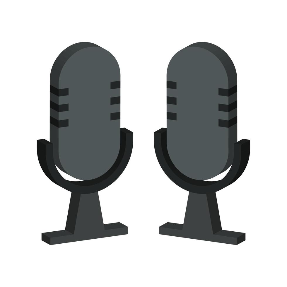 microfono illustrato su sfondo bianco vettore
