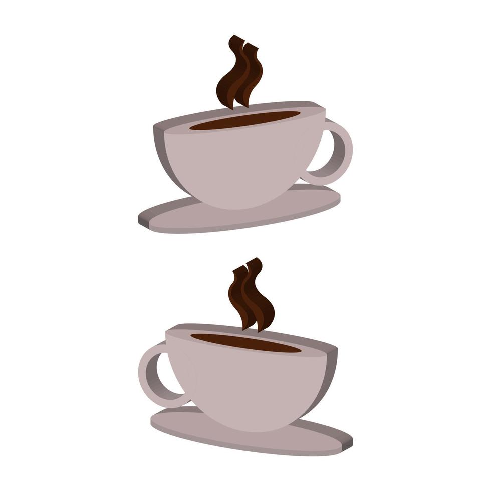 tazza di caffè illustrata su sfondo bianco vettore