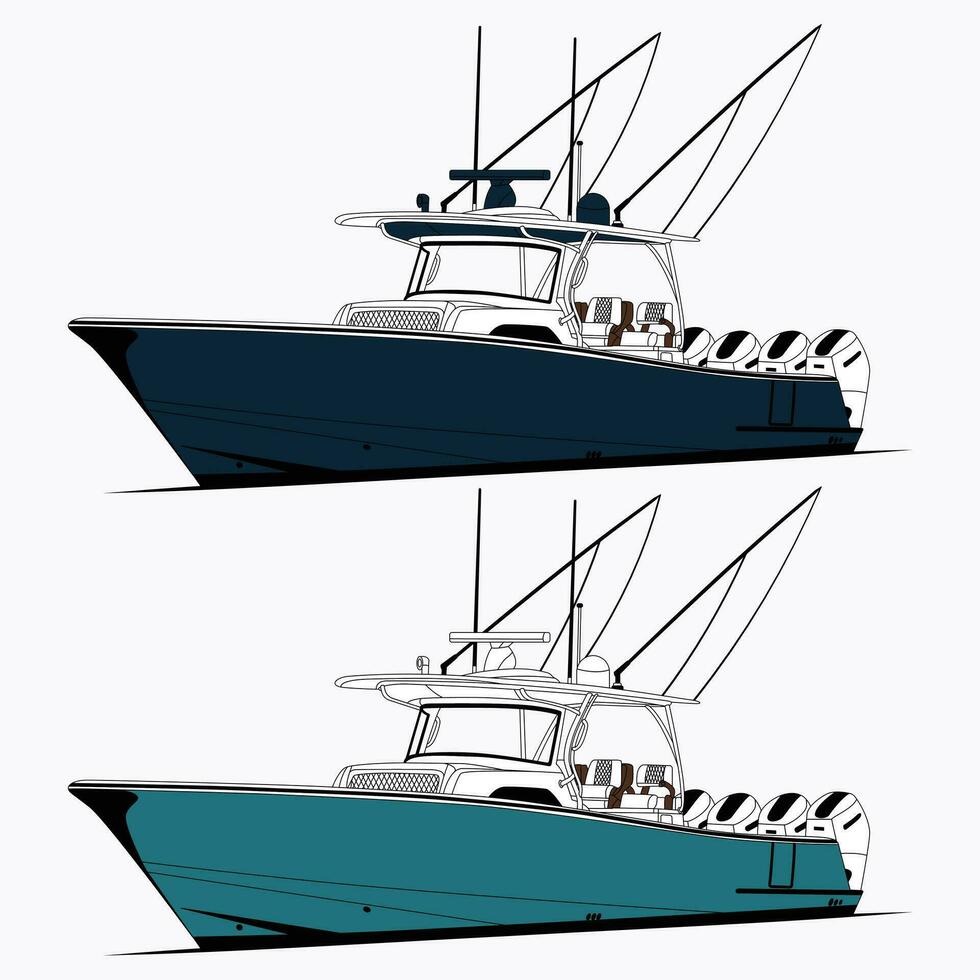 lato Visualizza pesca barca vettore