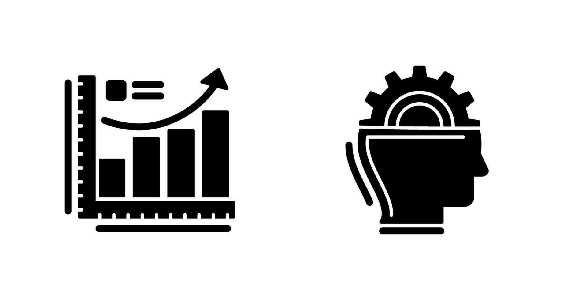 crescita grafico e macchina apprendimento icona vettore