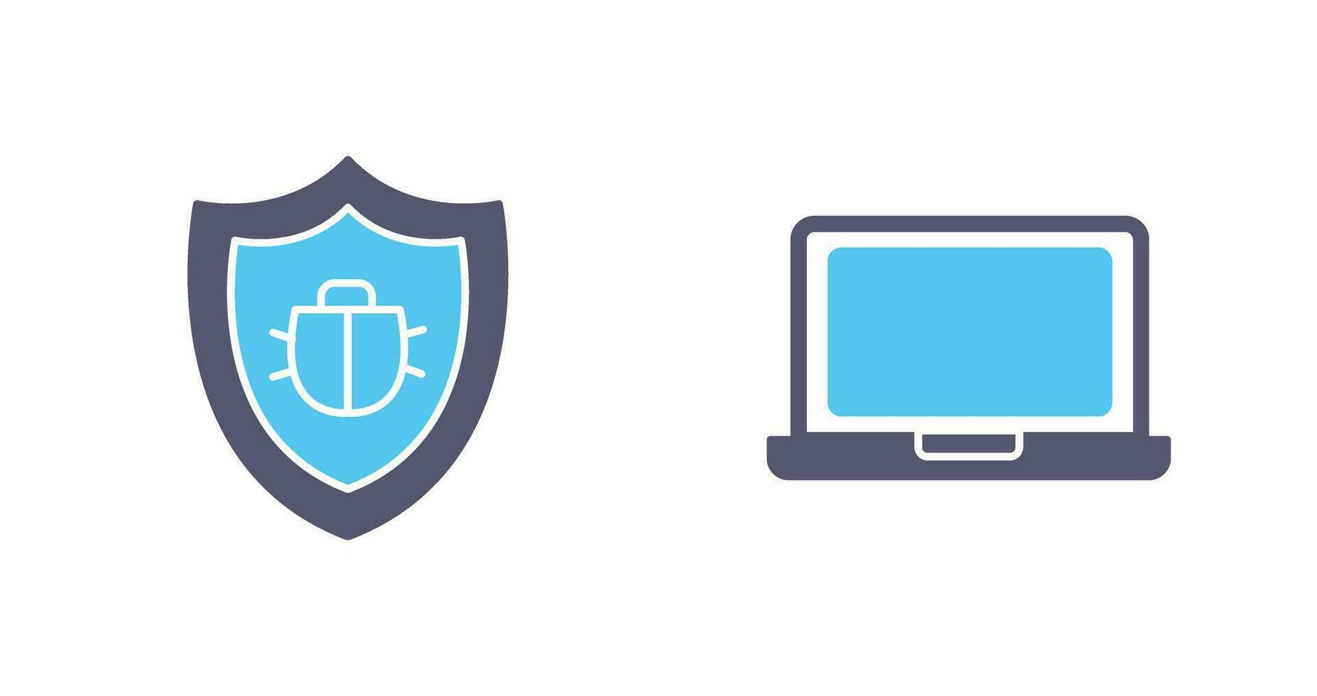 antivirus e il computer portatile icona vettore