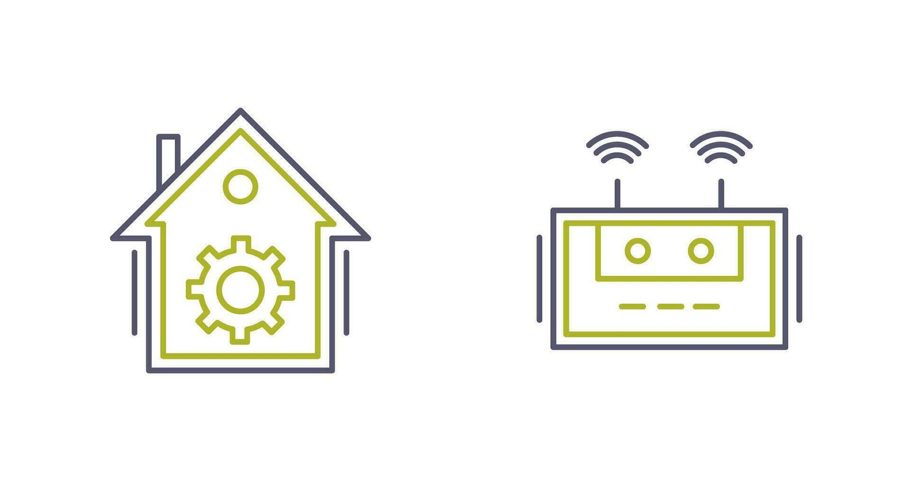 casa automazione e router icona vettore