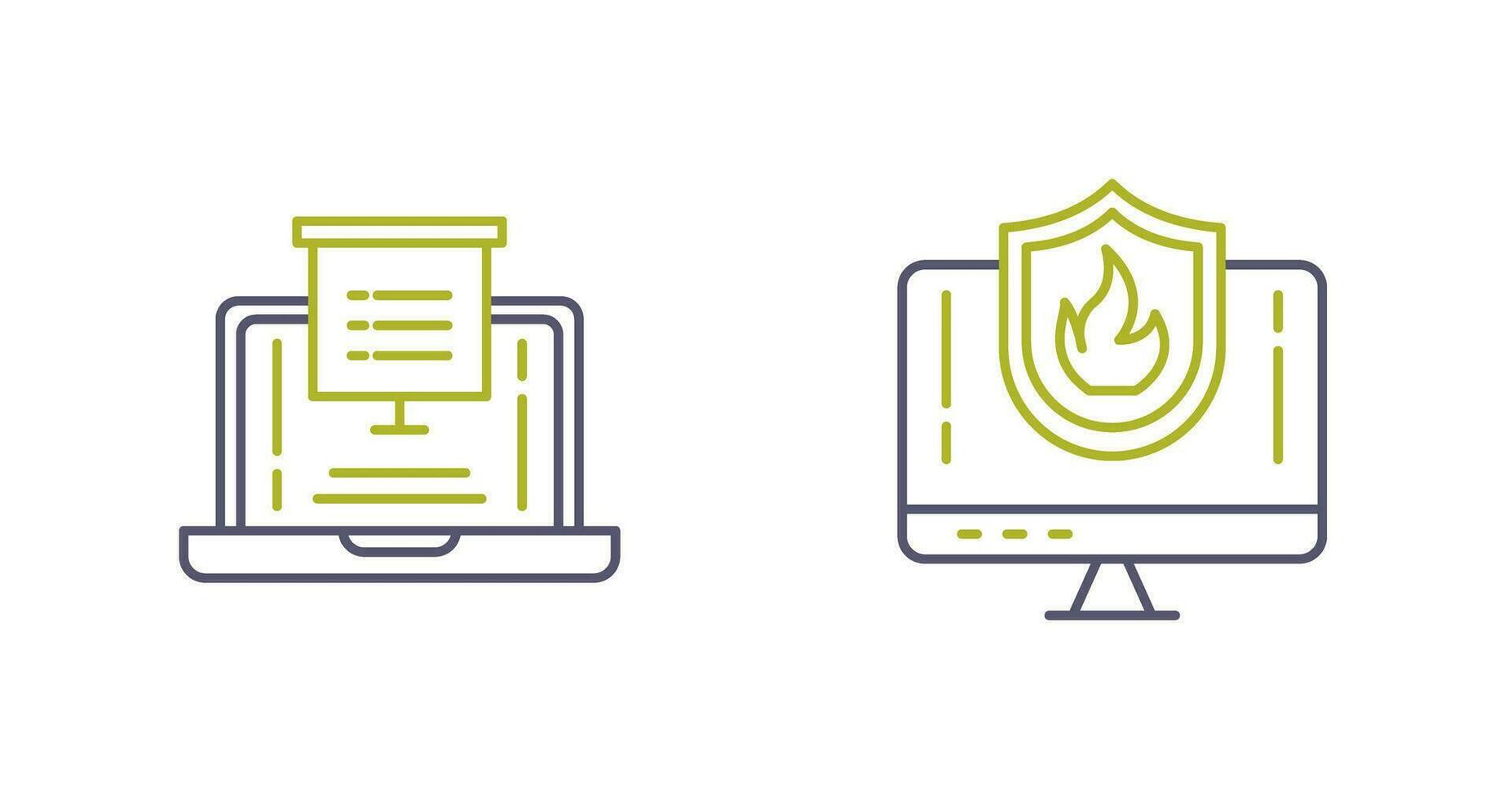 presentazione e firewall icona vettore